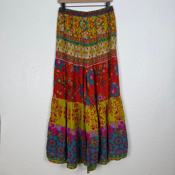 Natural Life Patti Palazzo Pant Tiered Wide Leg NWT Boho Maximalist Size Medium - Picture 2 of 5